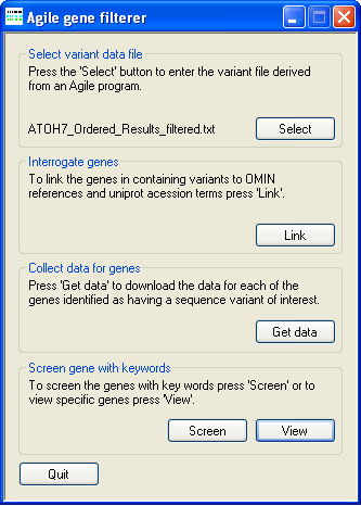 AgileGeneFilter Screenshot 6