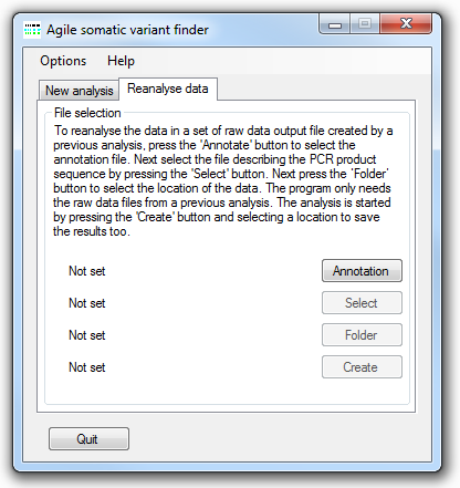 AgileFastaVariantFinderScreenshot reanalysing raw data files