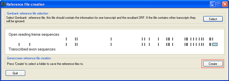 The GeneScreenReferenceFiles userinterface