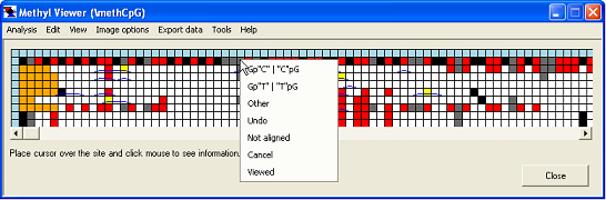 MethylViewer interactive grid